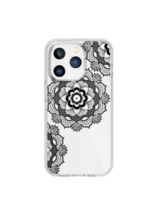 Cover iPhone 15 Pro Triplo Mandala Nero Black Trasparente...