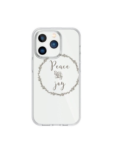 Coque iPhone 15 Pro Peace and Joy, Paix et Joie Transparente - Sylvia Cook