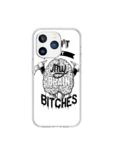 iPhone 15 Pro Case Don't eat my brain Bitches White -...