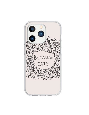 Coque iPhone 15 Pro Because Cats chat - Santiago Taberna