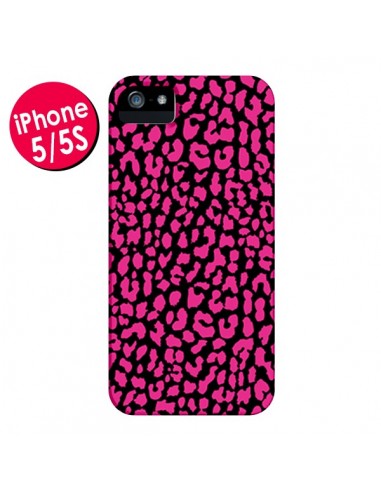 Coque Leopard Rose Pink pour iPhone 5 et 5S - Mary Nesrala