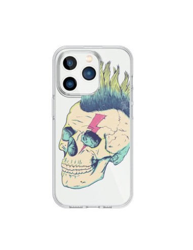 Coque iPhone 15 Pro Tête de Mort Crane Punk Transparente - Victor Vercesi