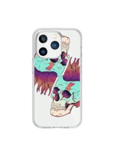 Cover iPhone 15 Pro Teschio Punk Doppio Trasparente -...