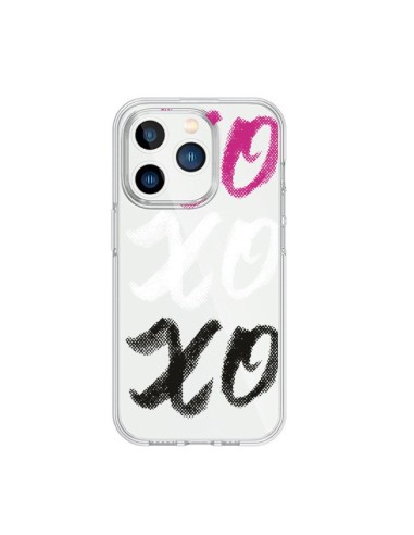 Coque iPhone 15 Pro XoXo Rose Blanc Noir Transparente - Yohan B.