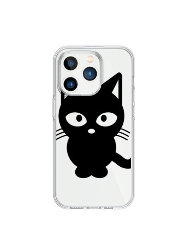 Coque iPhone 15 Pro Chat Noir Cat Transparente - Yohan B.