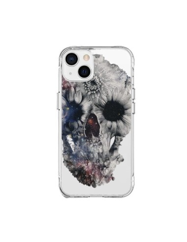 Cover iPhone 15 Plus Teschio Floreale Trasparente  - Ali Gulec