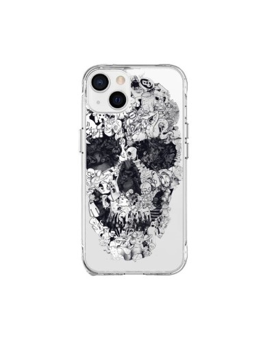 Cover iPhone 15 Plus Teschio Doodle Trasparente - Ali Gulec