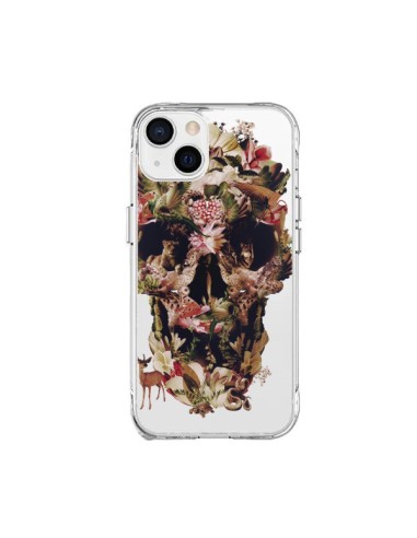 Coque iPhone 15 Plus Jungle Skull Tête de Mort Transparente - Ali Gulec