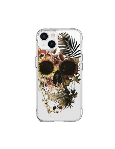 Coque iPhone 15 Plus Garden Skull Tête de Mort Transparente - Ali Gulec