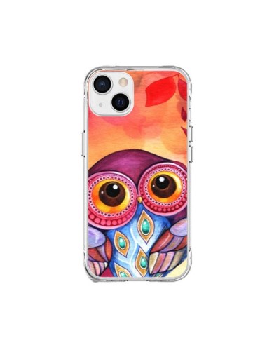 Coque iPhone 15 Plus Chouette Feuilles Automne - Annya Kai