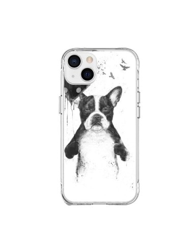 Coque iPhone 15 Plus Lover Bulldog Chien Dog My Heart Goes Boom - Balazs Solti