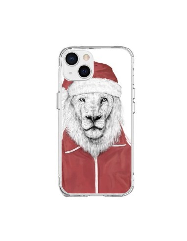 Coque iPhone 15 Plus Santa Lion Père Noel - Balazs Solti