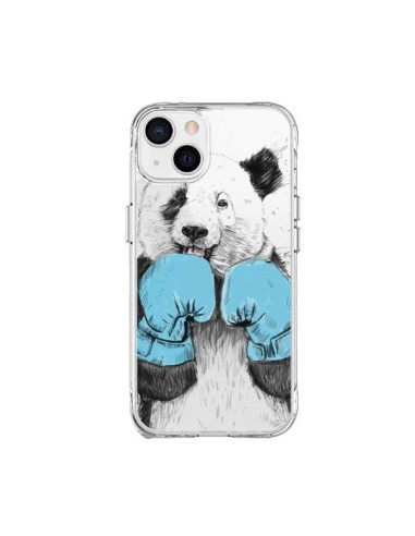 Cover iPhone 15 Plus Panda Vincitore Trasparente - Balazs Solti