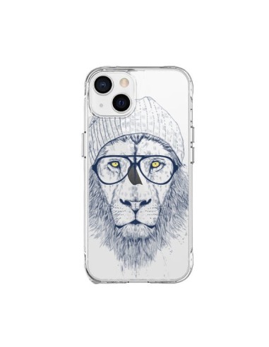 Coque iPhone 15 Plus Cool Lion Swag Lunettes Transparente - Balazs Solti