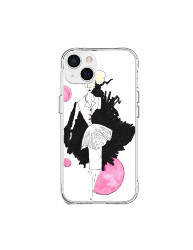 Coque iPhone 15 Plus Demoiselle Femme Fashion Mode Rose - Cécile