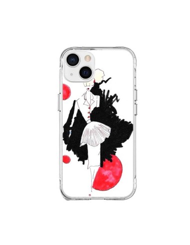 Coque iPhone 15 Plus Demoiselle Femme Fashion Mode Rouge - Cécile