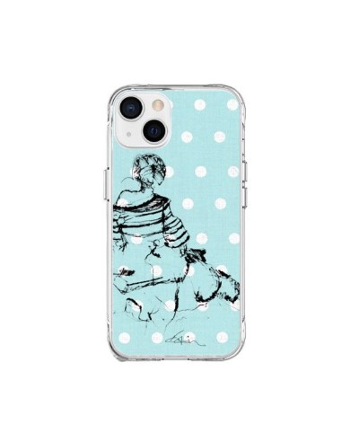 Coque iPhone 15 Plus Croquis Pois Femme Fashion Mode - Cécile