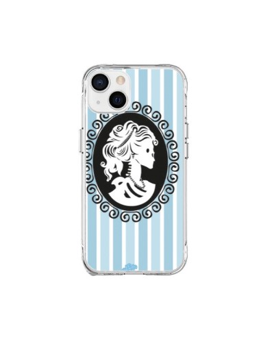 Coque iPhone 15 Plus Camée Squelette Bleue - Enilec