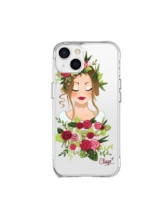 Coque iPhone 15 Plus Femme Closed Eyes Fleurs...