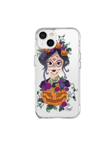 Coque iPhone 15 Plus Femme Closed Eyes Santa Muerte Transparente - Chapo