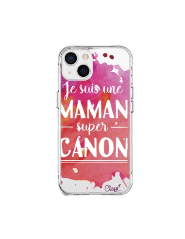 Cover iPhone 15 Plus Sono una Mamma Super Rosa Trasparente - Chapo