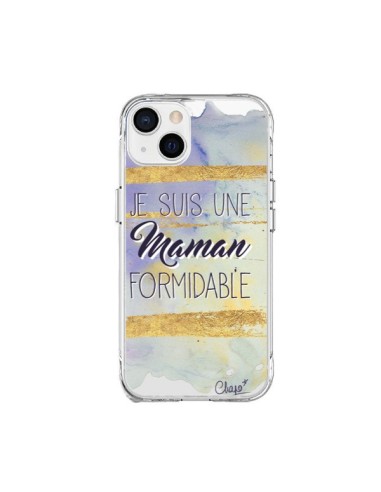 Coque iPhone 15 Plus Je suis une Maman Formidable Violet Transparente - Chapo