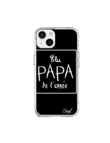 Coque iPhone 15 Plus Elu Papa de l'Année Noir - Chapo