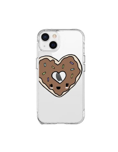 Cover iPhone 15 Plus Ciambella Cuore Chocolat Trasparente - Claudia Ramos