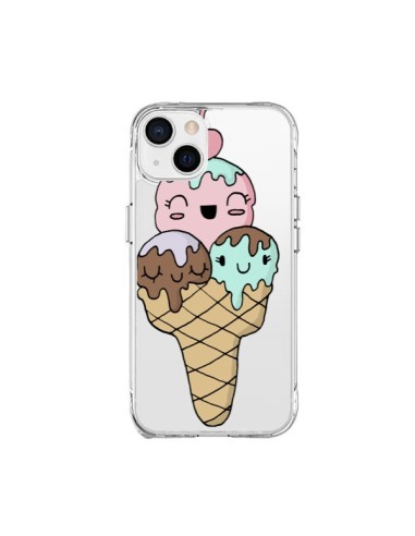 Coque iPhone 15 Plus Ice Cream Glace Summer Ete Cerise Transparente - Claudia Ramos