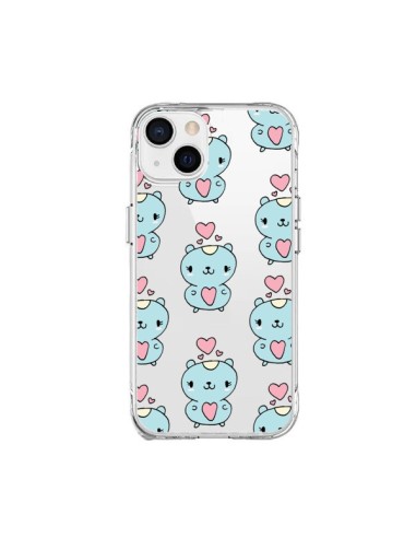 Coque iPhone 15 Plus Hamster Love Amour Transparente - Claudia Ramos