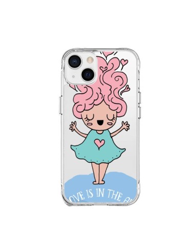 Coque iPhone 15 Plus Love Is In The Air Fillette Transparente - Claudia Ramos