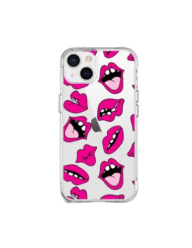 Coque iPhone 15 Plus Lèvres Lips Bouche Kiss Transparente - Claudia Ramos