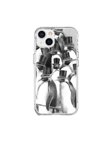 Coque iPhone 15 Plus Pingouins Gentlemen - Eric Fan