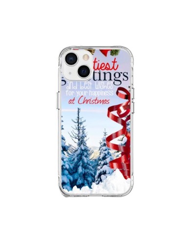 Coque iPhone 15 Plus Voeux Joyeux Noël - Eleaxart