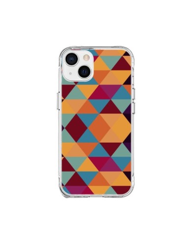 Coque iPhone 15 Plus Azteque Triangle Orange - Eleaxart