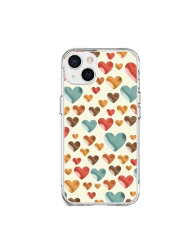 iPhone 15 Plus Case Hearts Colorful - Eleaxart