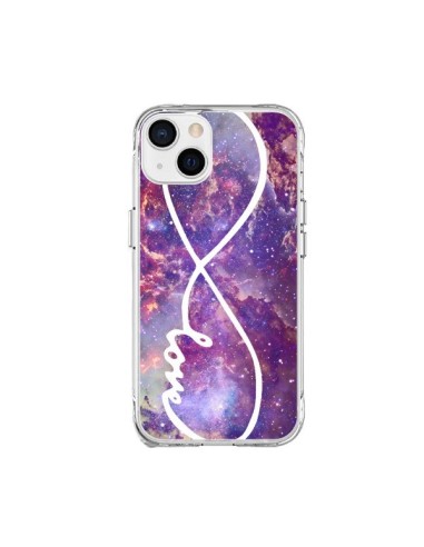 Coque iPhone 15 Plus Love Forever Infini Galaxy - Eleaxart