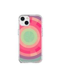 Coque iPhone 15 Plus Spirale de Couleurs Rose Vert -...