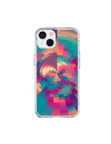 Cover iPhone 15 Plus Spirales di Colori Rosa Viola - Eleaxart