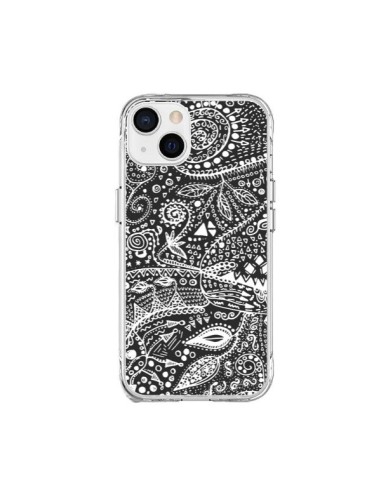 Coque iPhone 15 Plus Azteque Noir et Blanc - Eleaxart