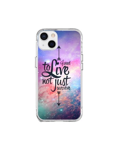 Coque iPhone 15 Plus I want to live Je veux vivre - Eleaxart