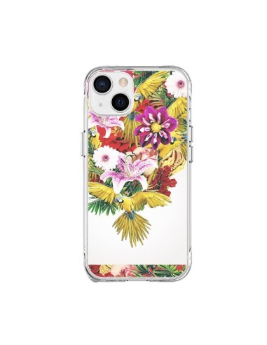 Cover iPhone 15 Plus Parrot Floral Pappagallo Fiori - Eleaxart