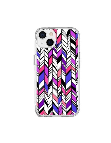 Coque iPhone 15 Plus Graphic Azteque Rose Violet - Léa Clément