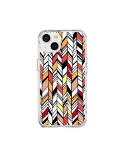 Cover iPhone 15 Plus Grafico Azteco Rosso Arancione - Léa...