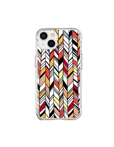 Coque iPhone 15 Plus Graphic Azteque Rouge Orange - Léa Clément