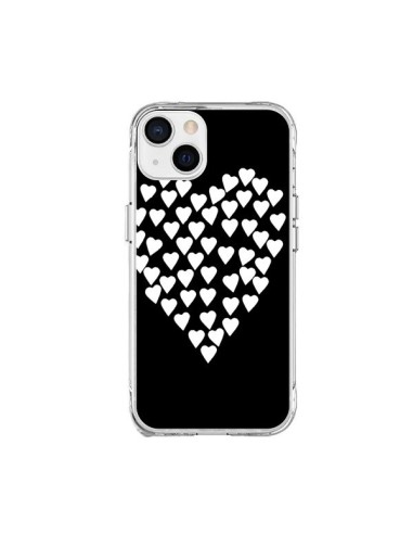 Coque iPhone 15 Plus Coeur en coeurs blancs - Project M