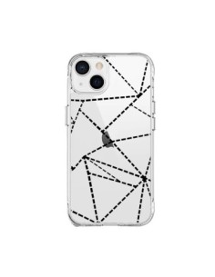 Coque iPhone 15 Plus Lignes Points Abstract Noir...