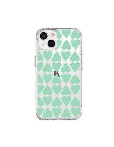 iPhone 15 Plus Case Heart Green Mint Clear - Project M