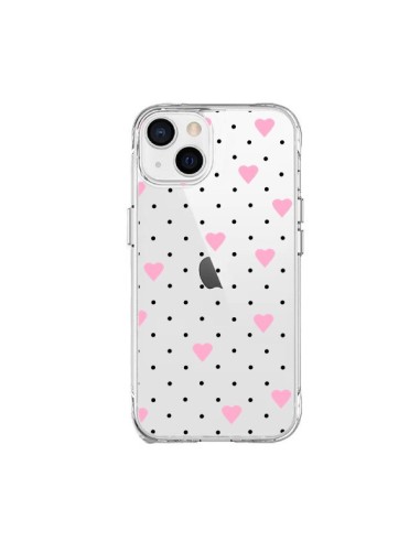iPhone 15 Plus Case Points Hearts Pink Clear - Project M