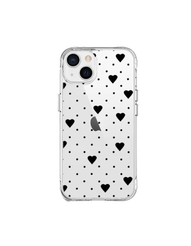 iPhone 15 Plus Case Points Hearts Black Clear - Project M